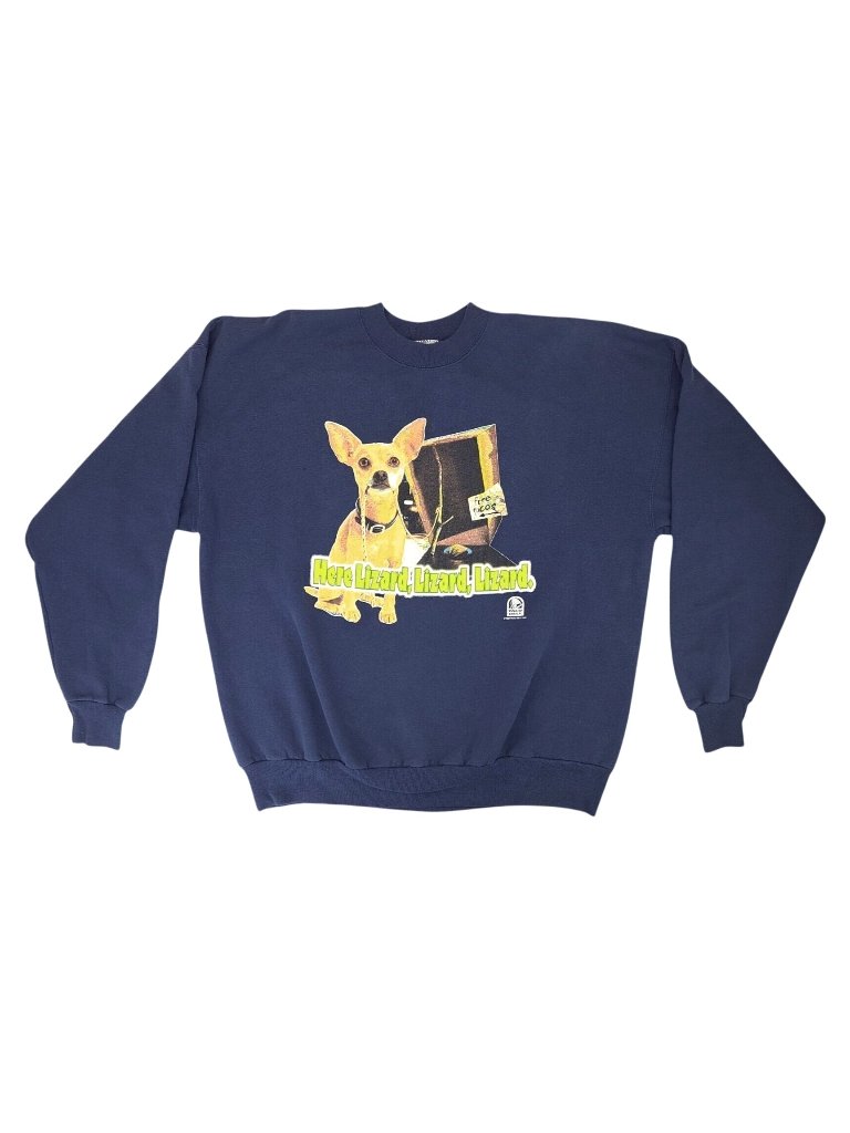 Vintage 1998 Taco Bell Dog Here Lizard Lizard Sweatshirt Navy Blue Xl Food Snack